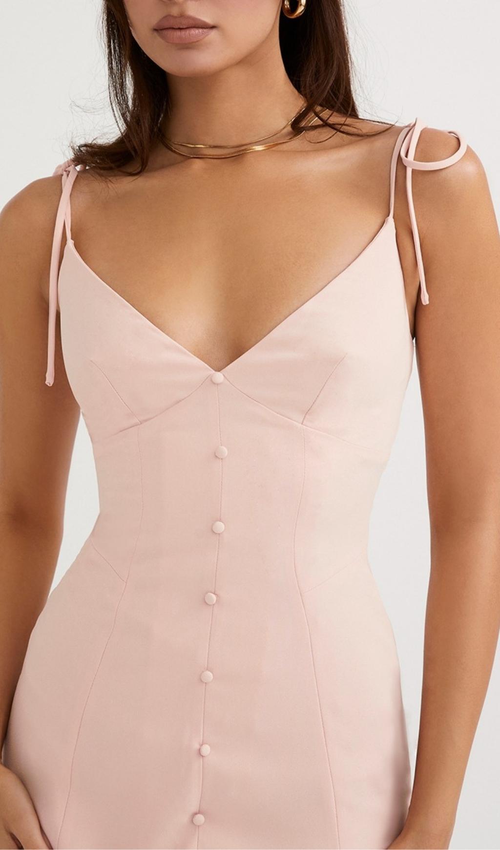 SLIPT MIDI SUN DRESS IN BLUSH PINK Dresses styleofcb 