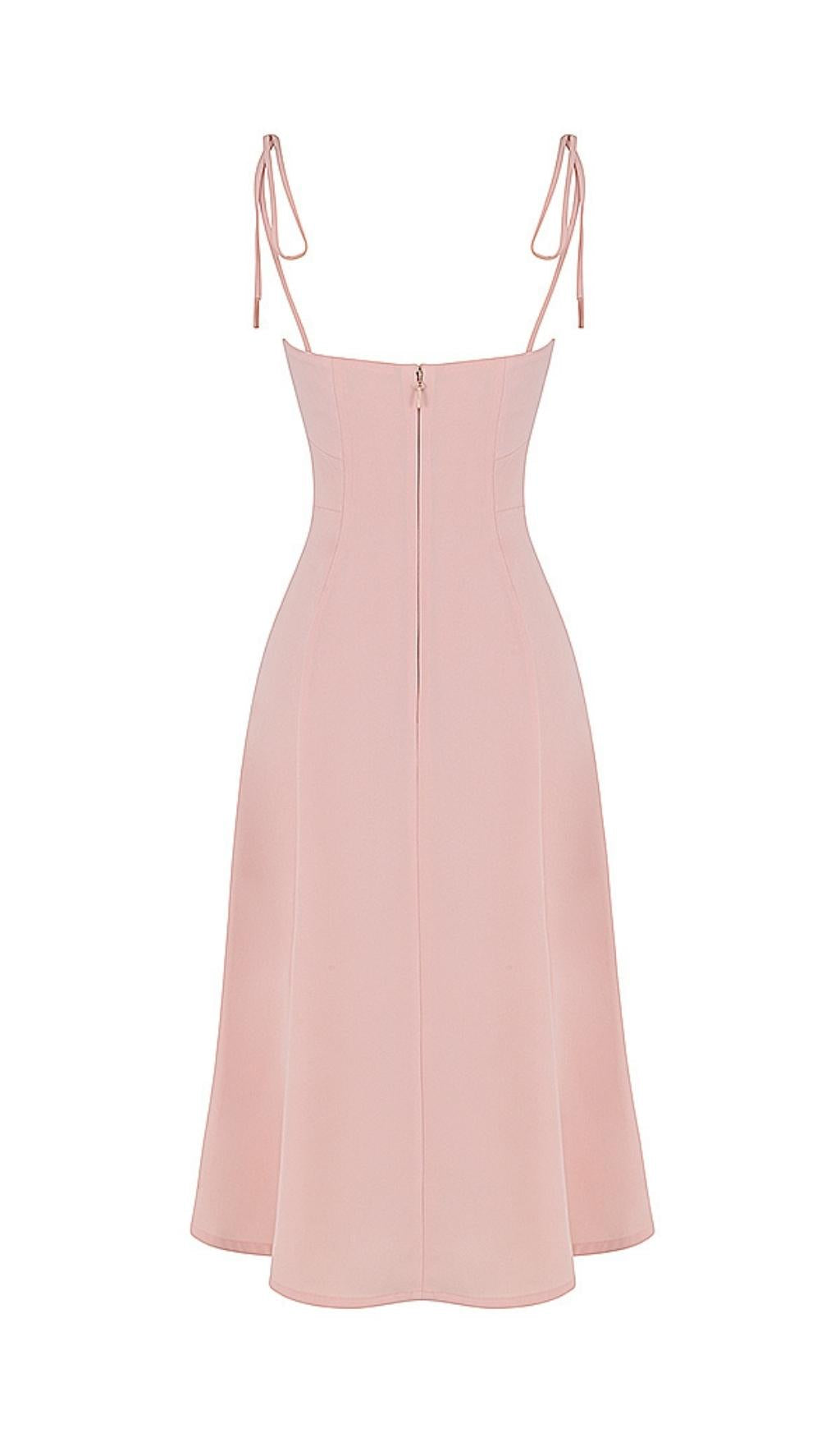 SLIPT MIDI SUN DRESS IN BLUSH PINK Dresses styleofcb 