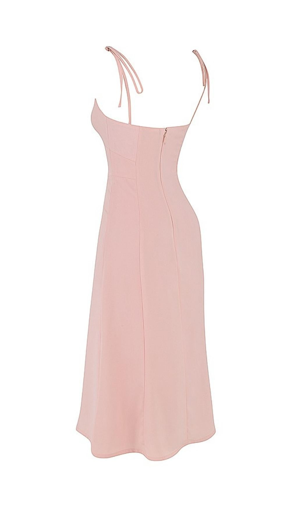 SLIPT MIDI SUN DRESS IN BLUSH PINK Dresses styleofcb 