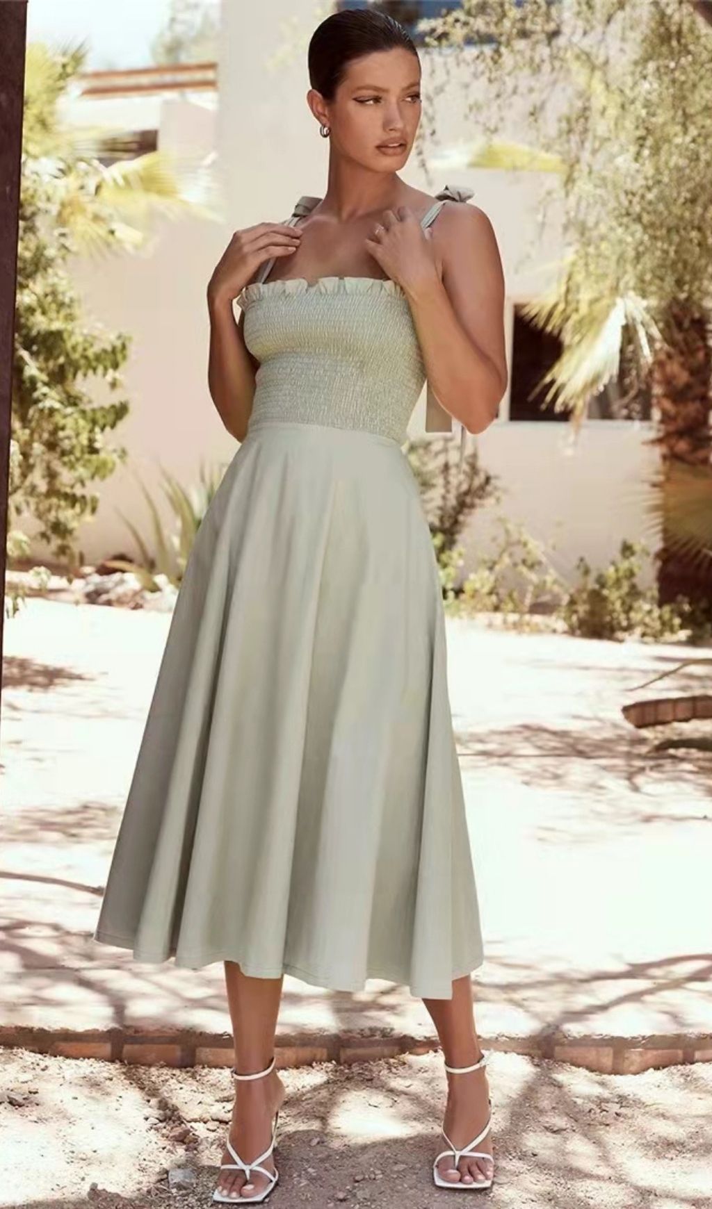SLIT MIDI DRESS IN GREEN Dresses styleofcb 