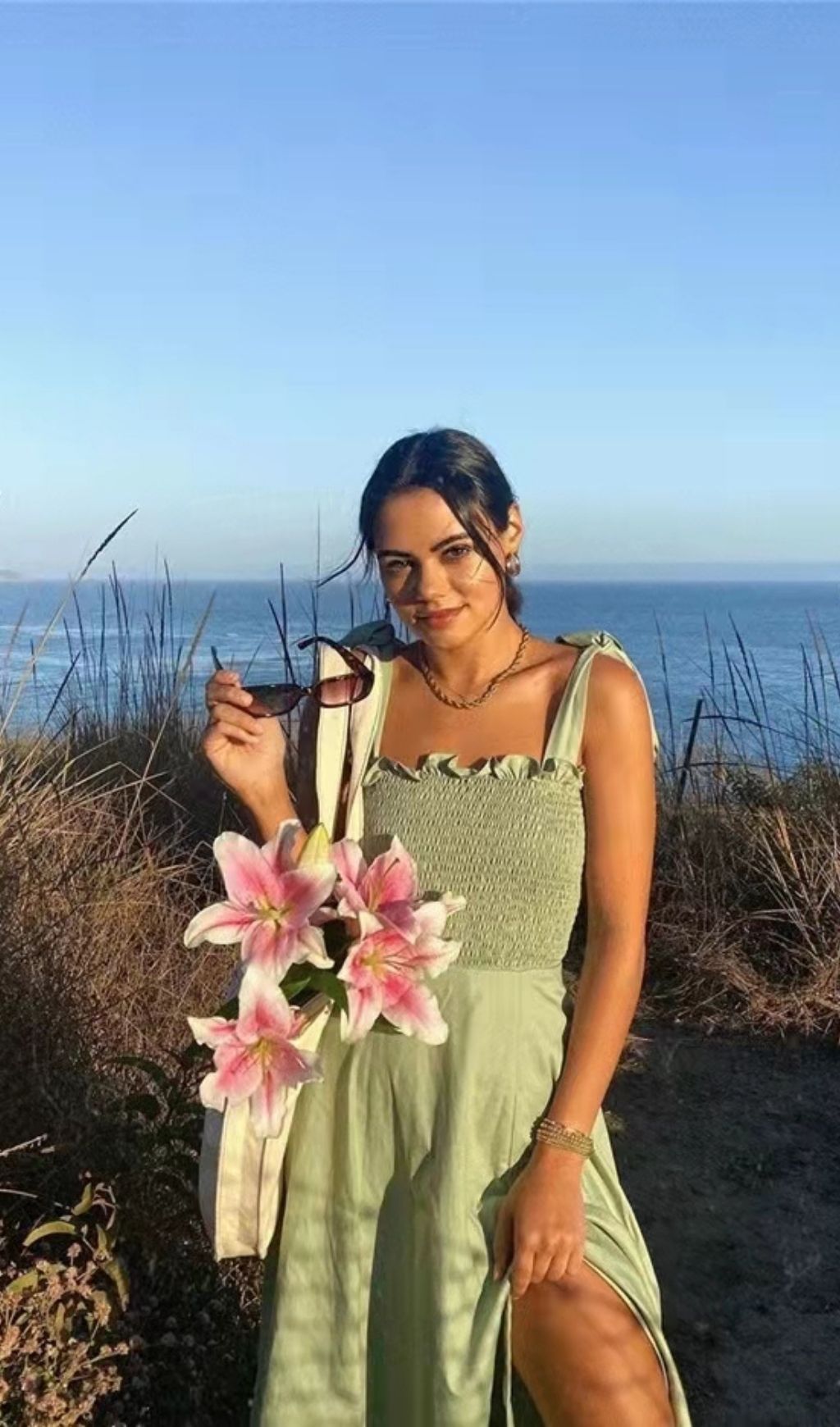 SLIT MIDI DRESS IN GREEN Dresses styleofcb 
