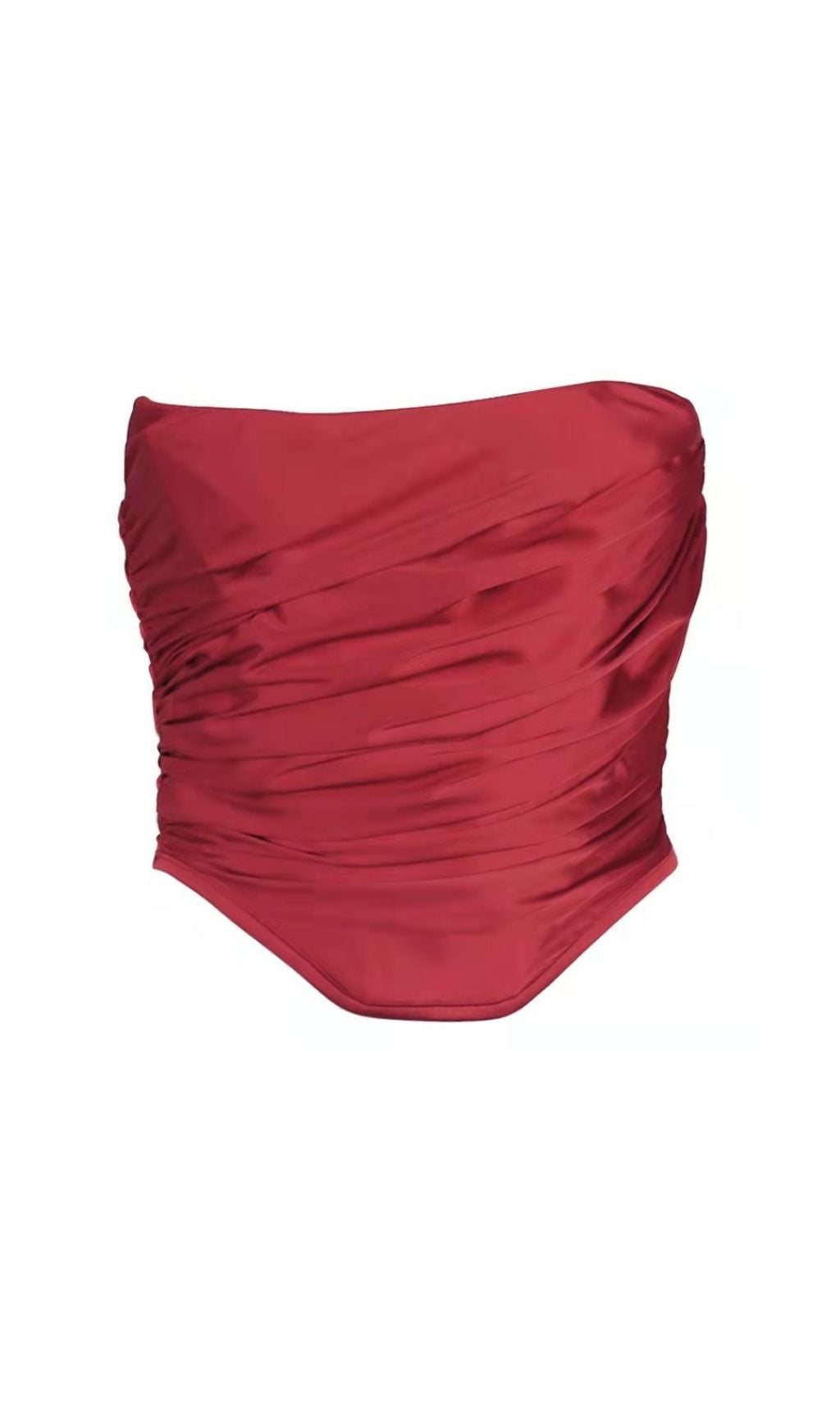 STAIN RUCHED CORSET TOP IN RED Shirts & Tops styleofcb 