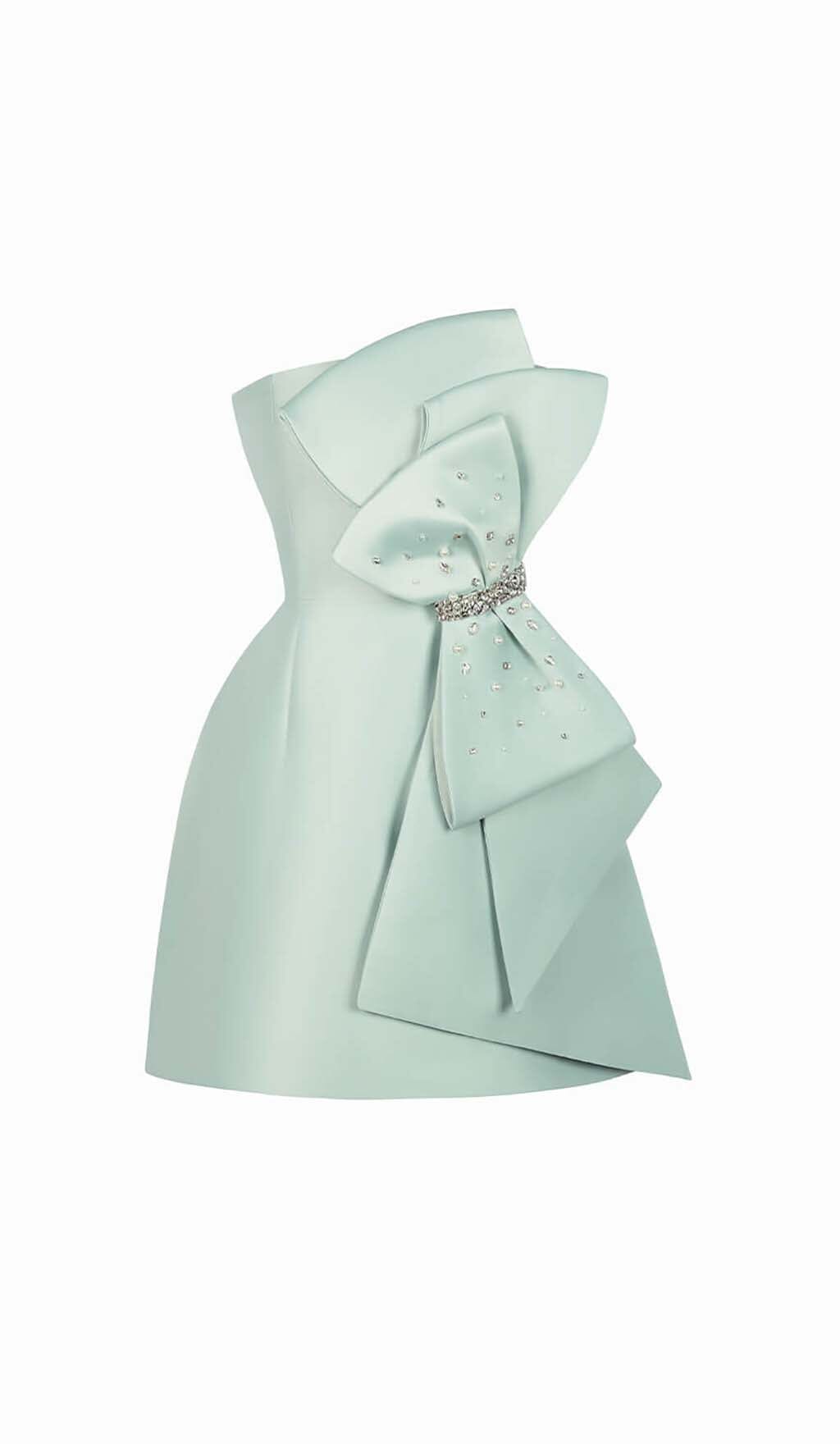 STRAPLESS BOW MINI DRESS DRESS STYLE OF CB S MINT 