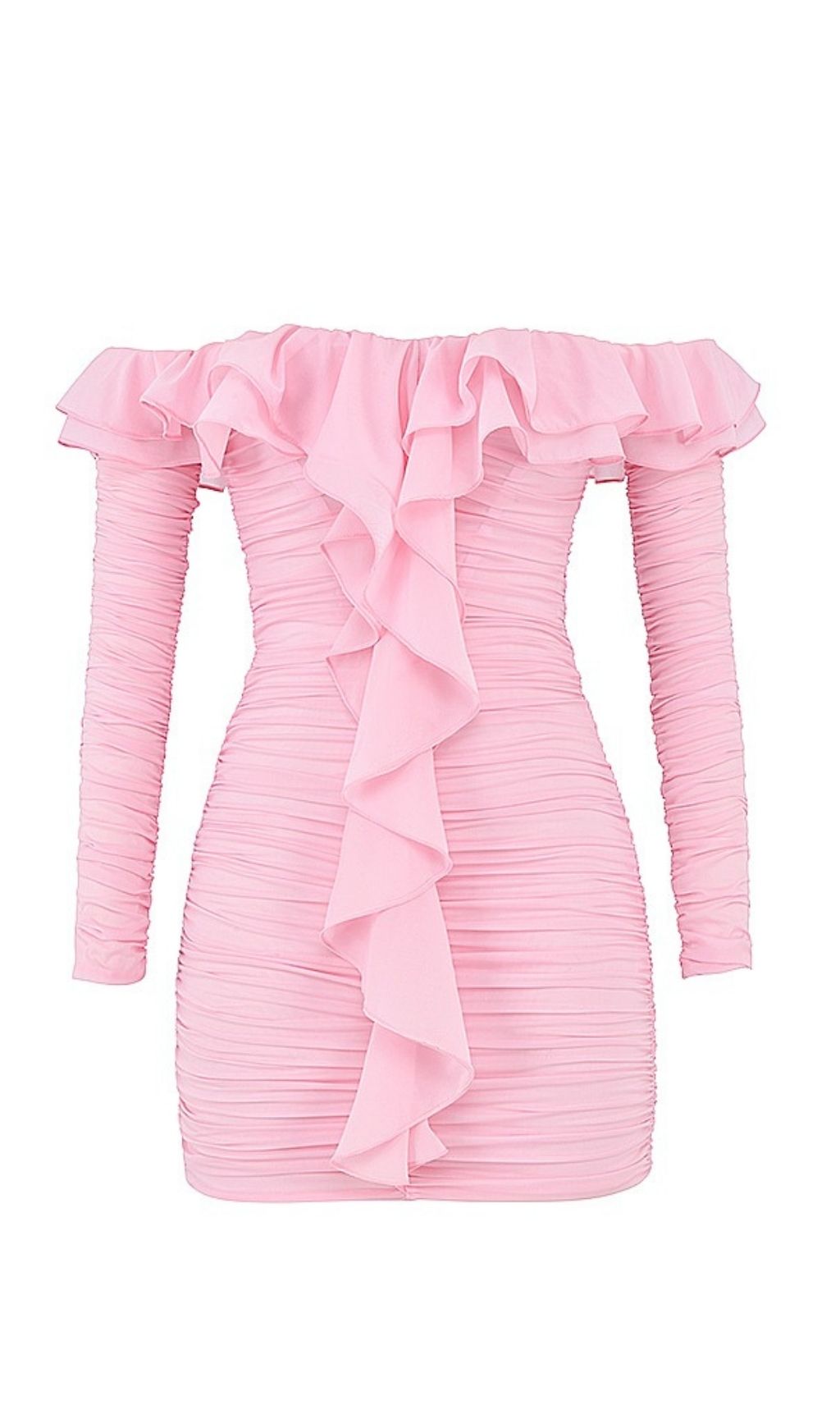 STRAPLESS RUCHED MINI DRESS IN PINK Dresses styleofcb 