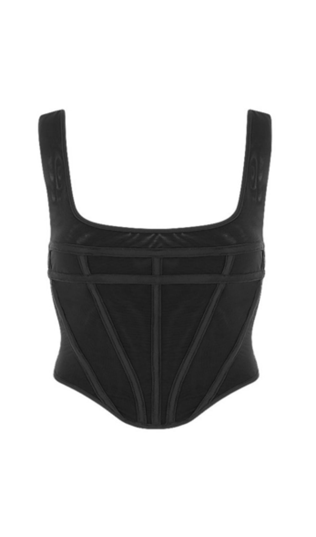 Short stitched suspender top. ohmogo 
