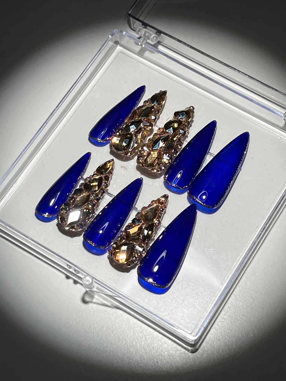 Crytal Stilleto Handmade Press On Nails