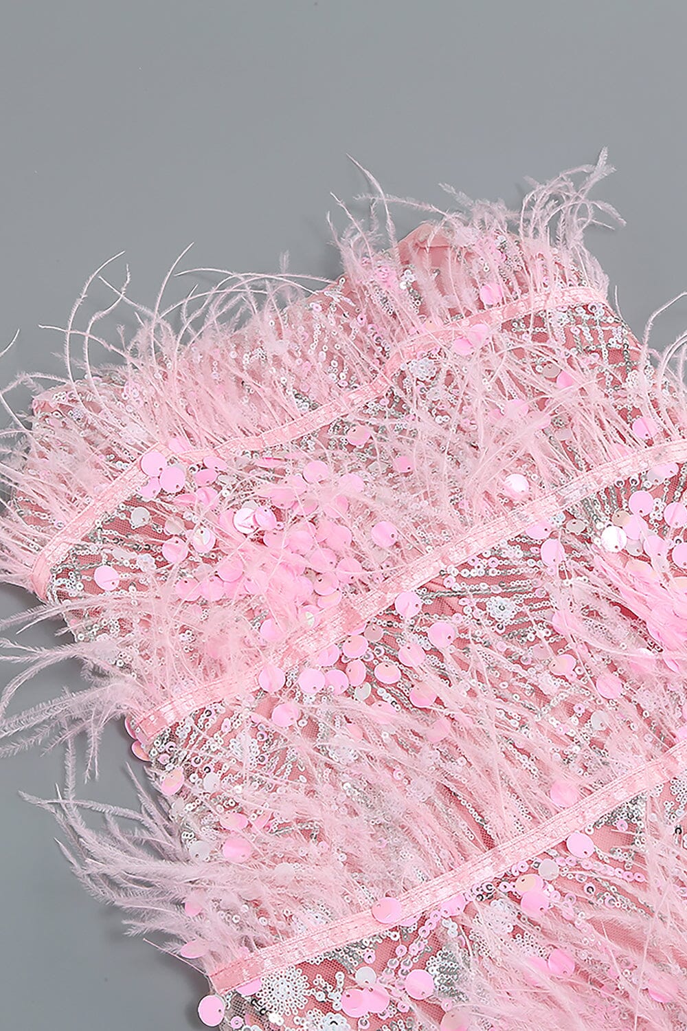 STRAPLESS SEQUINS SHINY GLITTER DRESS IN PINK Sequins Dress styleofcb 