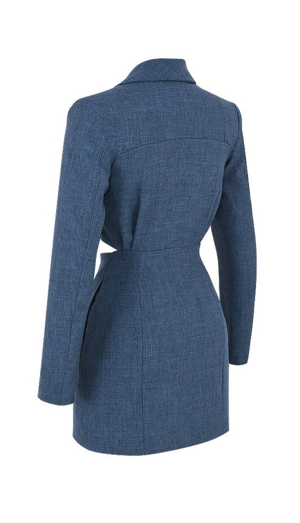 TIE SUIT MINI DRESS IN DEEP BLUE styleofcb 