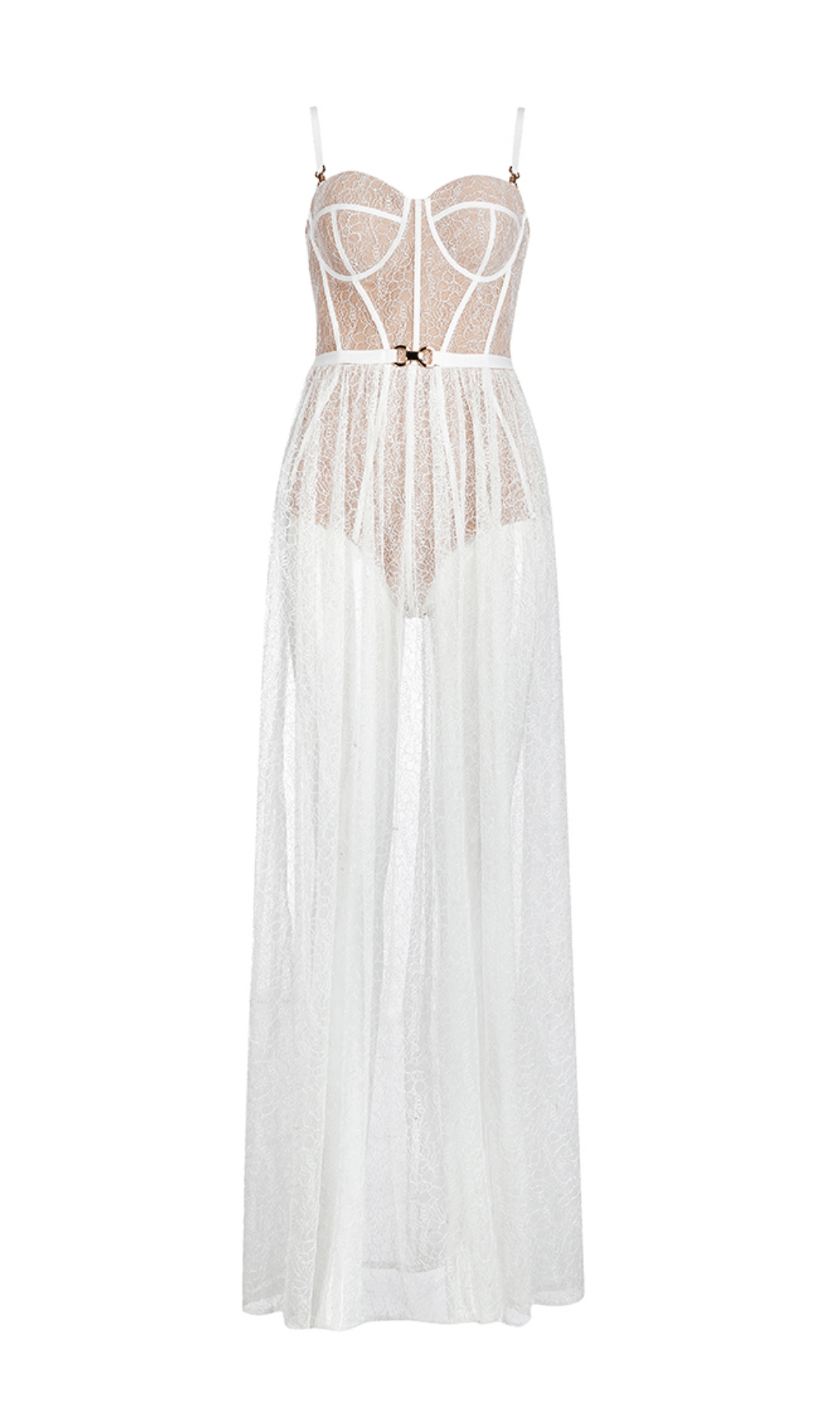 WHITE LACE STITCHING MAXI DRESS styleofcb 