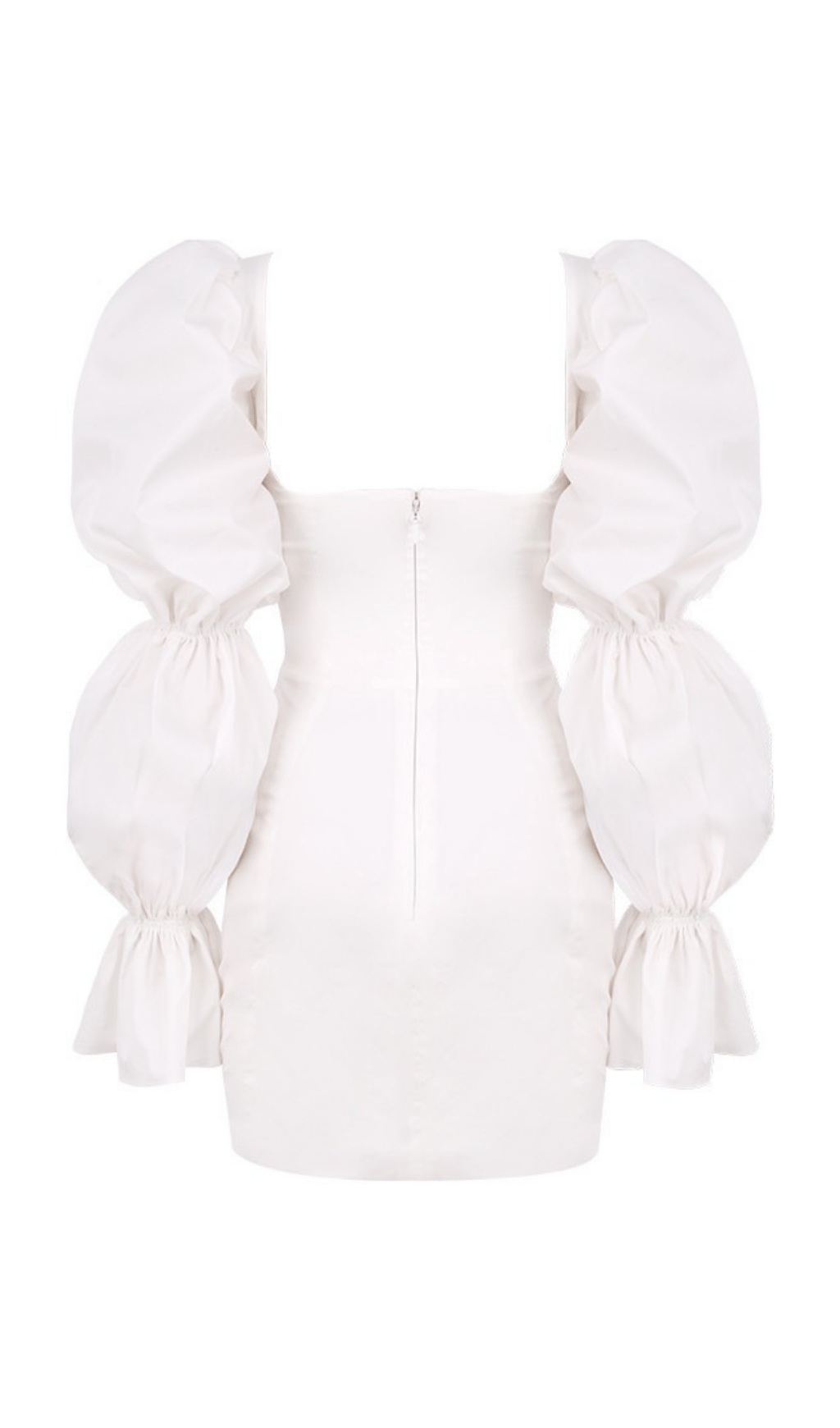 WHITE PUFF SLEEVE CORSET DRESS
