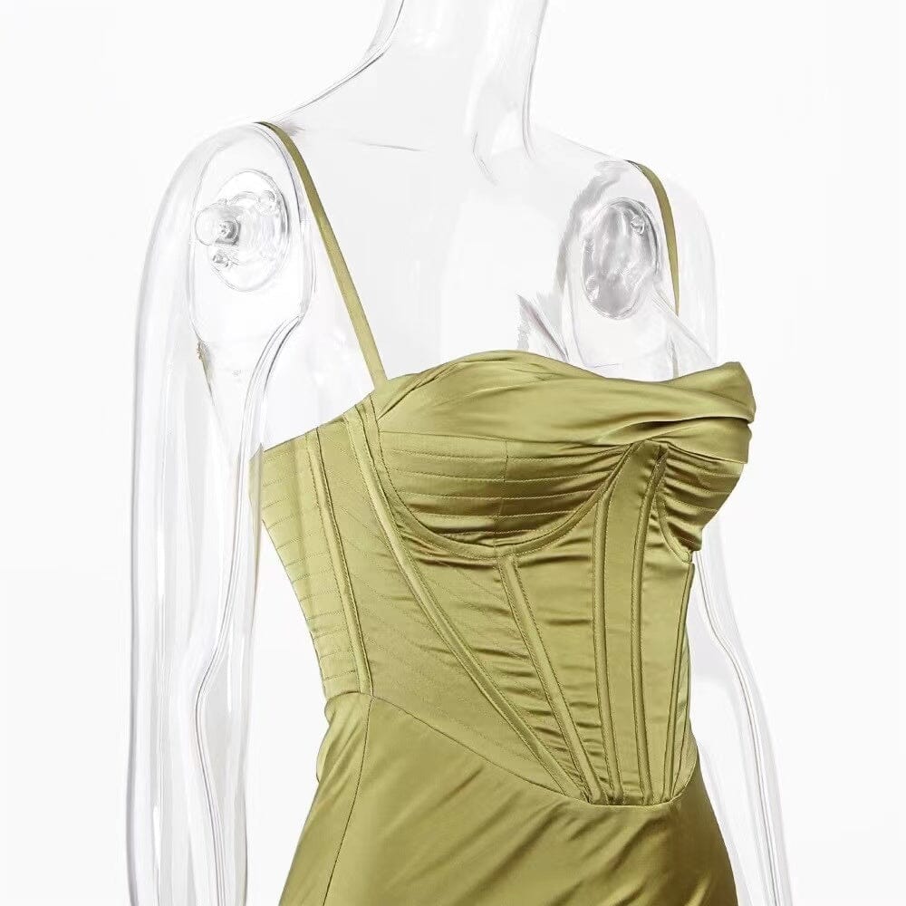 ZEE OLIVE SLIP DRESS styleofcb 
